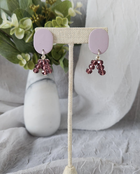 Beaded Oval Dangles | Lilac